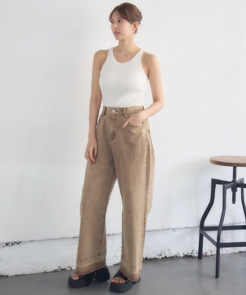 RETRO GIRL（レトロガール）の「カップ付アメスリタンクトップ（タンクトップ・レディース・ホワイト系その他/ピンク/ブラック/オフホワイト・FREE）」の7枚目の写真