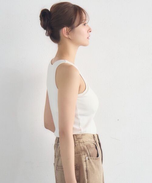 RETRO GIRL（レトロガール）の「カップ付アメスリタンクトップ（タンクトップ・レディース・ホワイト系その他/ピンク/ブラック/オフホワイト・FREE）」の10枚目の写真