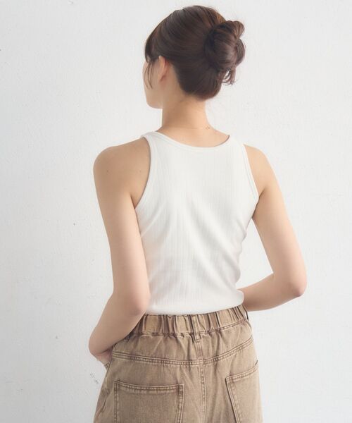 RETRO GIRL（レトロガール）の「カップ付アメスリタンクトップ（タンクトップ・レディース・ホワイト系その他/ピンク/ブラック/オフホワイト・FREE）」の12枚目の写真