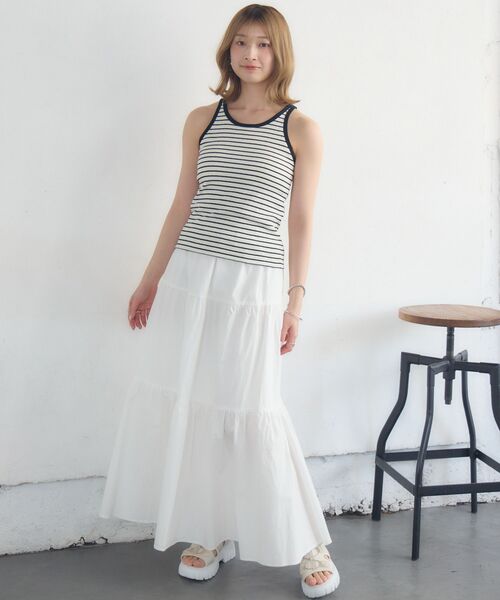 RETRO GIRL（レトロガール）の「カップ付アメスリタンクトップ（タンクトップ・レディース・ホワイト系その他/ピンク/ブラック/オフホワイト・FREE）」の13枚目の写真