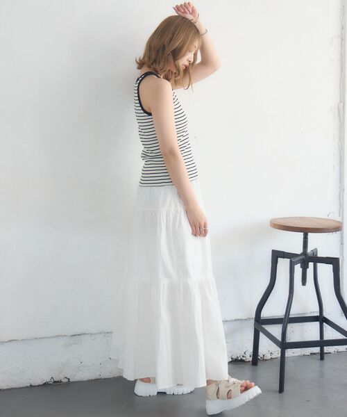 RETRO GIRL（レトロガール）の「カップ付アメスリタンクトップ（タンクトップ・レディース・ホワイト系その他/ピンク/ブラック/オフホワイト・FREE）」の14枚目の写真