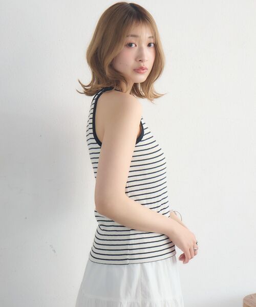 RETRO GIRL（レトロガール）の「カップ付アメスリタンクトップ（タンクトップ・レディース・ホワイト系その他/ピンク/ブラック/オフホワイト・FREE）」の18枚目の写真