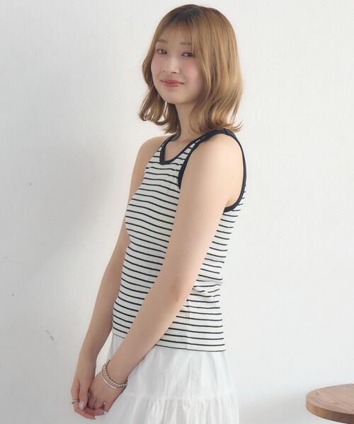 RETRO GIRL（レトロガール）の「カップ付アメスリタンクトップ（タンクトップ・レディース・ホワイト系その他/ピンク/ブラック/オフホワイト・FREE）」の19枚目の写真