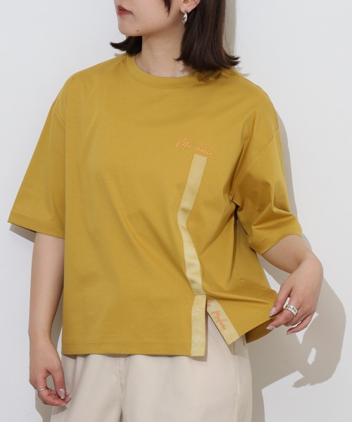 ブローディア BRODIAEA テープリボンスリット半袖Tシャツ （ブラック） セール】BRODIAEA テープリボンスリット半袖Tシャツ（Tシャツ