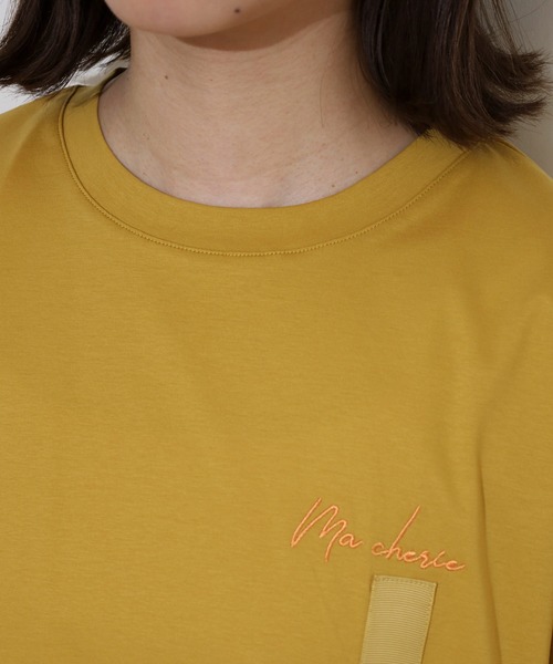 BRODIAEA(ブローディア)の「BRODIAEA テープリボンスリット半袖Tシャツ(Tシャツ/カットソー・レディース・ブラック/マスタード/オフホワイト/カーキ・40)」の20枚目の写真