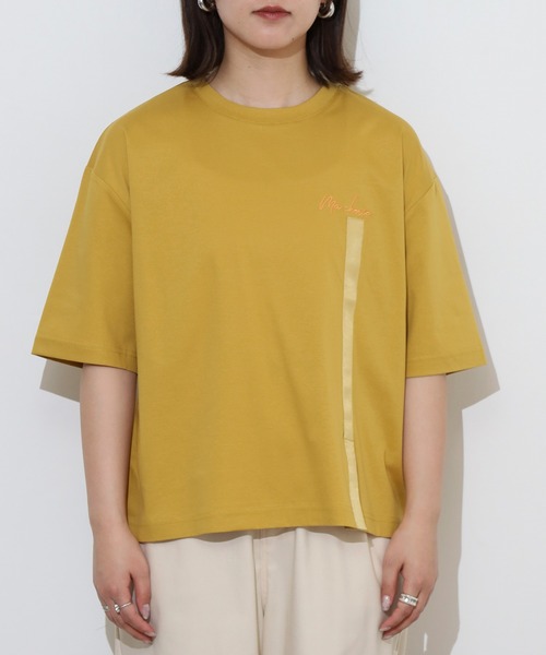 BRODIAEA(ブローディア)の「BRODIAEA テープリボンスリット半袖Tシャツ(Tシャツ/カットソー・レディース・ブラック/マスタード/オフホワイト/カーキ・40)」の15枚目の写真
