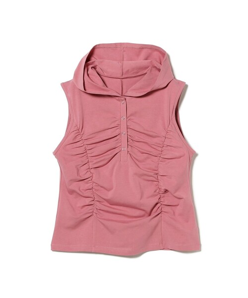 Ray BEAMS(レイビームス)の「シャーリング ノースリーブ フーディ トップス(Tシャツ/カットソー・レディース・ブラック/ピンク・ONE SIZE)」の14枚目の写真