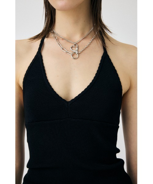 MOUSSY（マウジー）の「【セットアップ対応】HALTER KNIT キャミソール