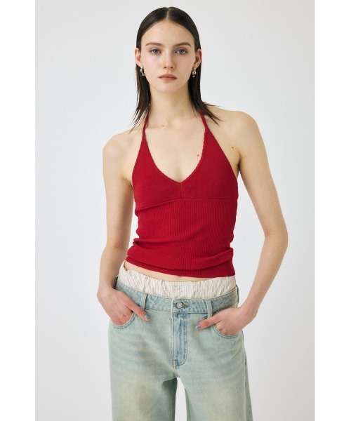 MOUSSY(マウジー)の「【セットアップ対応】HALTER KNIT キャミソール(キャミソール・レディース・ブラック/ホワイト/レッド・FREE)」の13枚目の写真