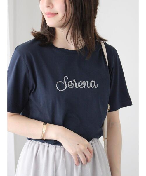 Te chichi TERRASSE(テチチテラス)の「スパンコールロゴTシャツ(Tシャツ/カットソー・レディース・チャコールグレー/オフホワイト/ネイビー・F)」の3枚目の写真