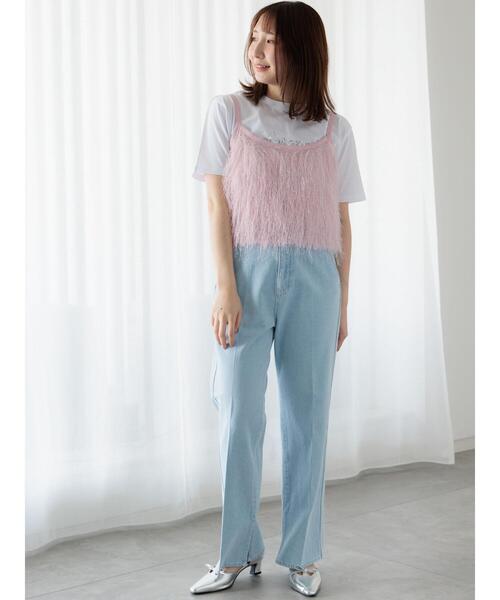 Te chichi TERRASSE(テチチテラス)の「スパンコールロゴTシャツ(Tシャツ/カットソー・レディース・チャコールグレー/オフホワイト/ネイビー・F)」の4枚目の写真