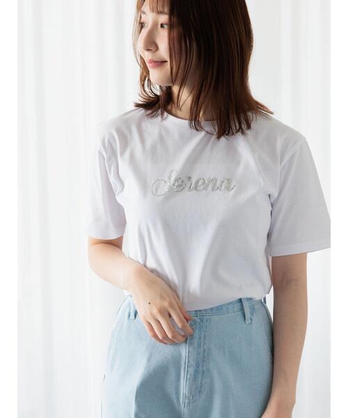 Te chichi TERRASSE(テチチテラス)の「スパンコールロゴTシャツ(Tシャツ/カットソー・レディース・チャコールグレー/オフホワイト/ネイビー・F)」の6枚目の写真