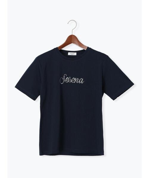Te chichi TERRASSE(テチチテラス)の「スパンコールロゴTシャツ(Tシャツ/カットソー・レディース・チャコールグレー/オフホワイト/ネイビー・F)」の12枚目の写真