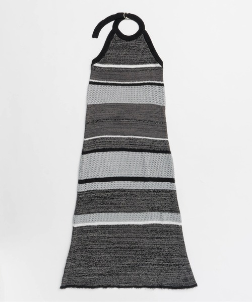 MAISON SPECIAL（メゾンスペシャル）の「Halter Neck Knit Dress/ホルターネックニットワンピース（ワンピース・レディース・ブラック/ボルドー・36/38）」の10枚目の写真