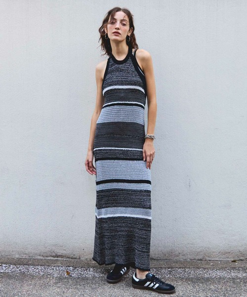 MAISON SPECIAL（メゾンスペシャル）の「Halter Neck Knit Dress/ホルターネックニットワンピース（ワンピース・レディース・ブラック/ボルドー・36/38）」の3枚目の写真