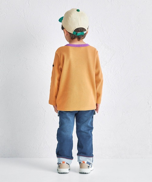 DOUBLE_B(ダブルビー)の「ワッフル長袖Tシャツ(Tシャツ/カットソー・キッズ・オレンジ/グリーン系その他3・80cm/90cm/100cm/110cm/120cm/130cm)」の4枚目の写真
