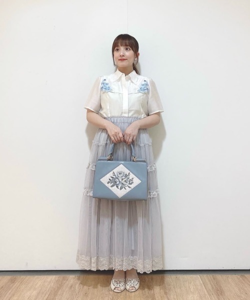 an another angelus fint レースフリルチュールスカート セール】レースフリルチュールスカート/ fint フィント 夏服