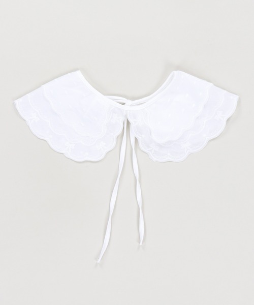 SPINNS（スピンズ）の「コットン付け襟/レース2段（付け襟・レディース・ホワイト・ONESIZE）」の2枚目の写真