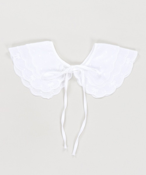 SPINNS（スピンズ）の「コットン付け襟/レース2段（付け襟・レディース・ホワイト・ONESIZE）」の8枚目の写真