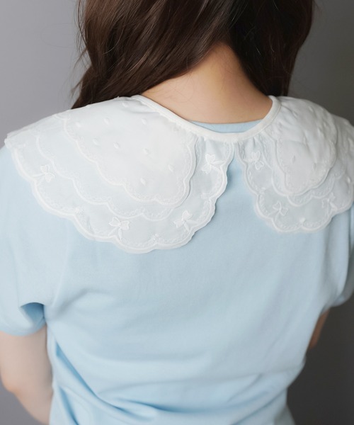 SPINNS（スピンズ）の「コットン付け襟/レース2段（付け襟・レディース・ホワイト・ONESIZE）」の4枚目の写真