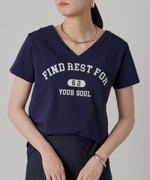 LOUNGEDRESS（ラウンジドレス）の「ロゴVネックTシャツ（Tシャツ/カットソー）」