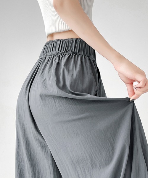 ONEP STAR(ワンピスター)の「ハイウエストワイドパンツ(スウェットパンツ・レディース・ベージュ/ダークグレー/ピンク/ブラック/ブルーグリーン/グレイッシュベージュ・MEDIUM)」の14枚目の写真