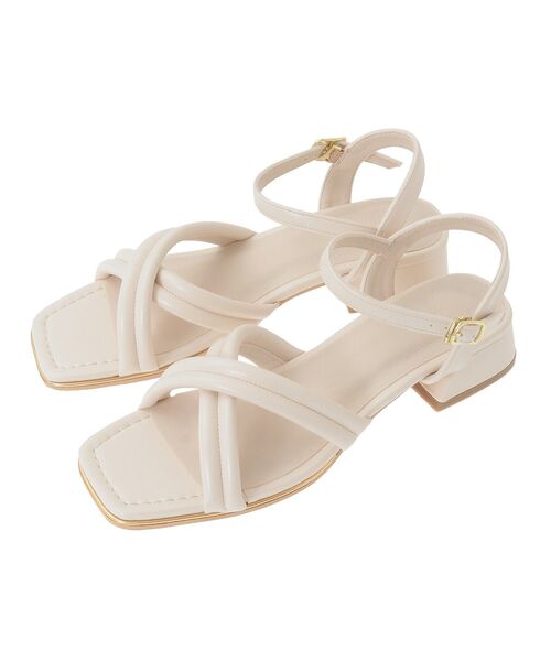 Green　Parks（グリーンパークス）の「・minia チューブストラップサンダル（サンダル・レディース・ブラック/アイボリー・LL/S/M/L）」の6枚目の写真