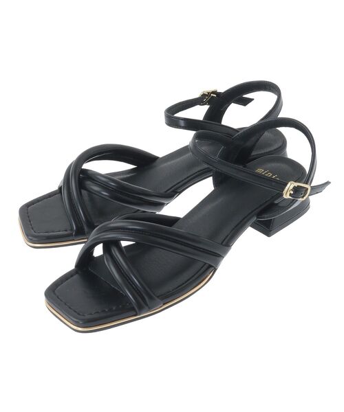 Green　Parks（グリーンパークス）の「・minia チューブストラップサンダル（サンダル・レディース・ブラック/アイボリー・LL/S/M/L）」の15枚目の写真