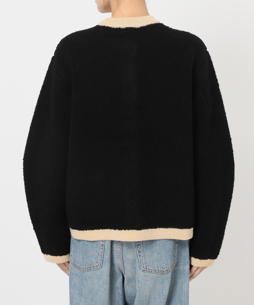 セール】《SP》【金子綾さん着用】バイカラーボアカーディガン