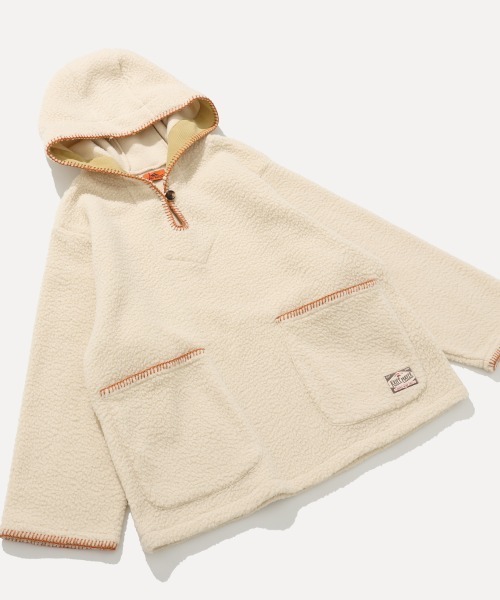 KRIFF MAYER Lady's Collection（クリフメイヤーレディースコレクション）の「【軽い・暖かい】フリースメキシカンパーカー（パーカー・レディース・ナチュラル/ワインレッド/ミント/ネイビー・MEDIUM/LARGE）」の2枚目の写真