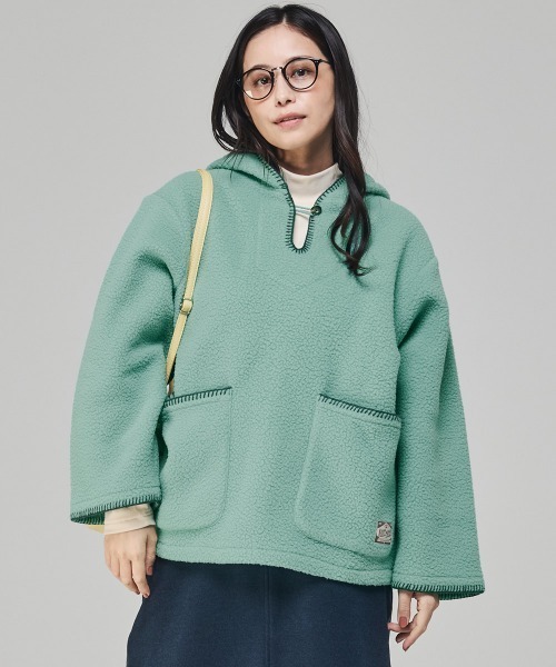 KRIFF MAYER Lady's Collection（クリフメイヤーレディースコレクション）の「【軽い・暖かい】フリースメキシカンパーカー（パーカー・レディース・ナチュラル/ワインレッド/ミント/ネイビー・MEDIUM/LARGE）」の5枚目の写真