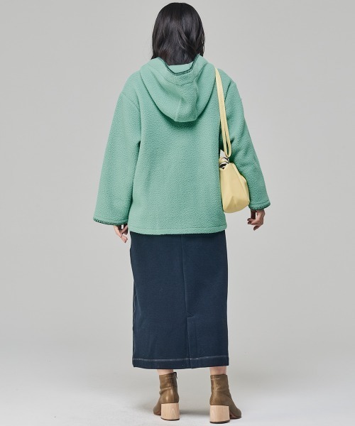 KRIFF MAYER Lady's Collection（クリフメイヤーレディースコレクション）の「【軽い・暖かい】フリースメキシカンパーカー（パーカー・レディース・ナチュラル/ワインレッド/ミント/ネイビー・MEDIUM/LARGE）」の8枚目の写真