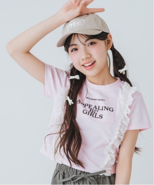 セール】【Cuugal8月号掲載】【接触冷感】フロントレースTシャツ