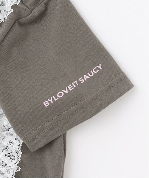 by LOVEiT（バイラビット）の「【Cuugal8月号掲載】【接触冷感】フロントレースTシャツ（Tシャツ/カットソー・キッズ・オフホワイト/ピンク/チャコール・120cm/130cm/140cm/150cm/160cm）」の8枚目の写真