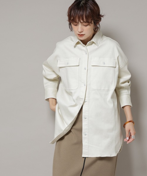 Healthy denim（ヘルシーデニム）の「Healthy DENIM/Almond ビッグシャツ（シャツ/ブラウス・レディース・ベージュ系その他・1）」の3枚目の写真