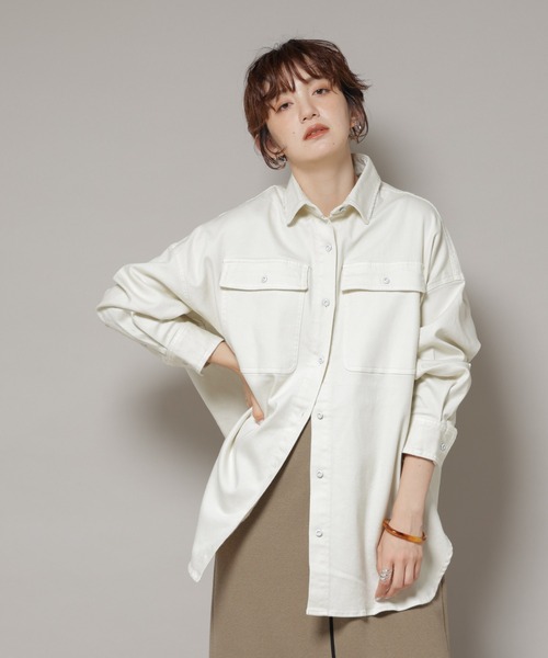 Healthy denim（ヘルシーデニム）の「Healthy DENIM/Almond ビッグシャツ（シャツ/ブラウス・レディース・ベージュ系その他・1）」の2枚目の写真