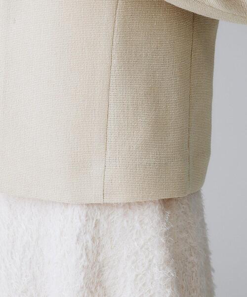 UNTITLED（アンタイトル）の「【短丈/日本製】カラミ風メッシュ ノーカラージャケット（ノーカラージャケット・レディース・ベージュ/ネイビー・46/48/50/44/42/00/01/02/03/04）」の21枚目の写真