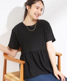 Cutie Blonde | 【S-LL】インせず決まる レースペプラムトップス(Tシャツ/カットソー)