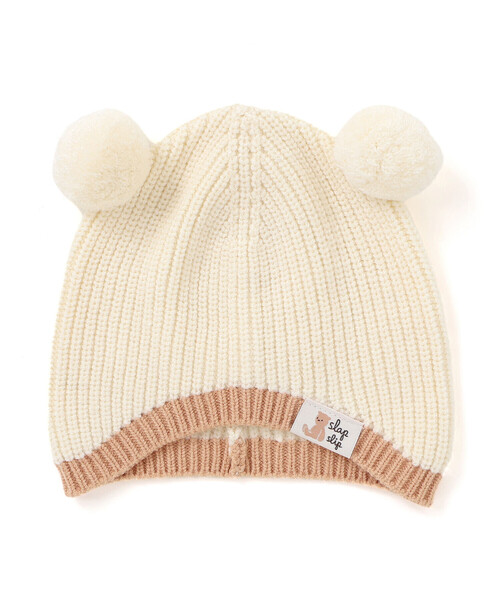 SLAP SLIP BABY(スラップスリップベビー)の「クマウサギ立体モチーフ付きニット帽ベビー(44~48cm)(その他ベビー用品・キッズ・オフホワイト/ブルー/ピンク・FREE)」の17枚目の写真