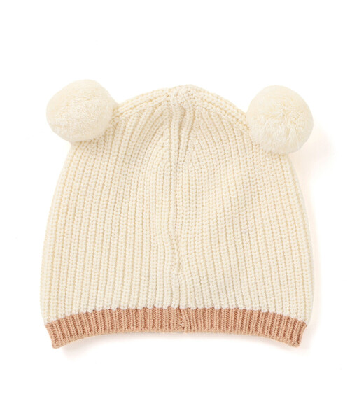 SLAP SLIP BABY(スラップスリップベビー)の「クマウサギ立体モチーフ付きニット帽ベビー(44~48cm)(その他ベビー用品・キッズ・オフホワイト/ブルー/ピンク・FREE)」の4枚目の写真
