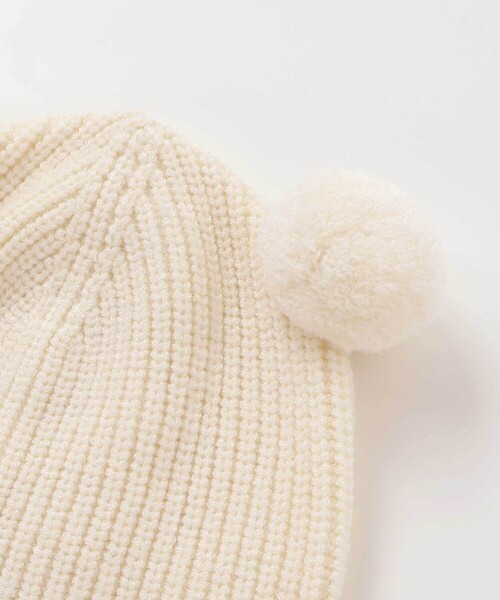 SLAP SLIP BABY(スラップスリップベビー)の「クマウサギ立体モチーフ付きニット帽ベビー(44~48cm)(その他ベビー用品・キッズ・オフホワイト/ブルー/ピンク・FREE)」の5枚目の写真