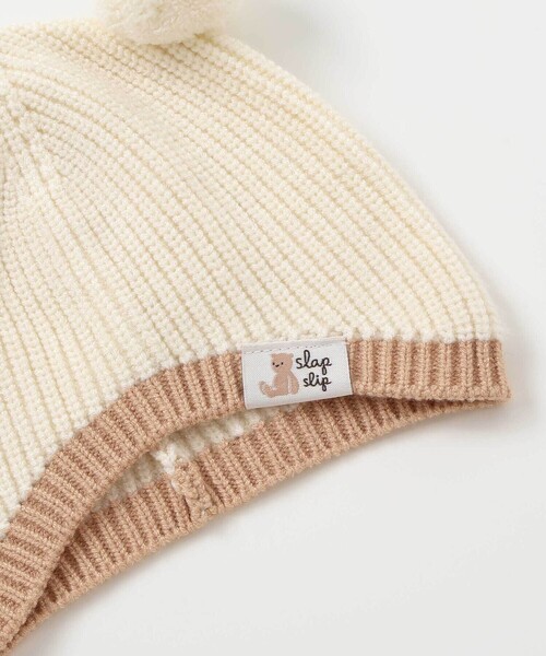 SLAP SLIP BABY(スラップスリップベビー)の「クマウサギ立体モチーフ付きニット帽ベビー(44~48cm)(その他ベビー用品・キッズ・オフホワイト/ブルー/ピンク・FREE)」の6枚目の写真