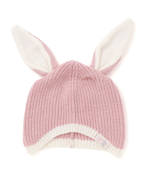 SLAP SLIP BABY(スラップスリップベビー)の「クマウサギ立体モチーフ付きニット帽ベビー(44~48cm)(その他ベビー用品・キッズ・オフホワイト/ブルー/ピンク・FREE)」の7枚目の写真