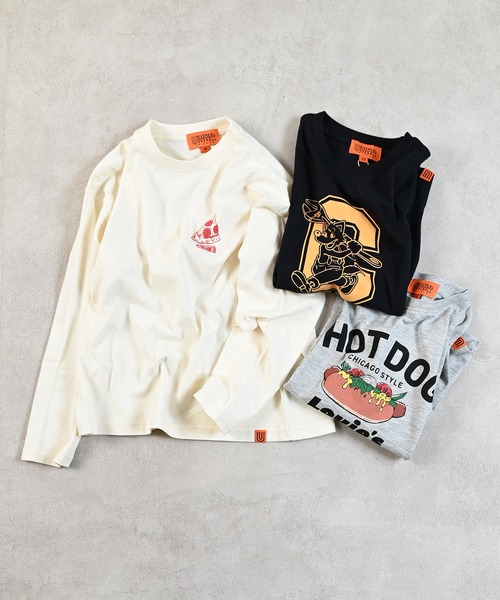 MARKEY'S（マーキーズ）の「【UNIVERSAL OVERALL】別注プリントロンTee（Tシャツ/カットソー・キッズ・オフホワイト/ブラック/杢グレー・130/120/100/95/90/80/110/150/140）」の4枚目の写真