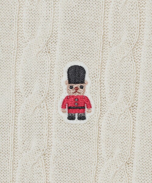 MACKINTOSH PHILOSOPHY(マッキントッシュ フィロソフィー)の「【WEB&一部店舗】バッキンガムベアケーブルハーフスリーブニット(ニット/セーター・レディース・ダークネイビー/ベージュ/オフホワイト・38)」の8枚目の写真