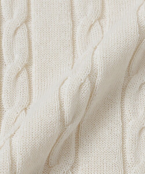 MACKINTOSH PHILOSOPHY(マッキントッシュ フィロソフィー)の「【WEB&一部店舗】バッキンガムベアケーブルハーフスリーブニット(ニット/セーター・レディース・ダークネイビー/ベージュ/オフホワイト・38)」の9枚目の写真