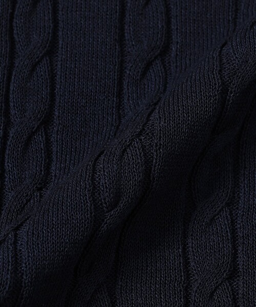 MACKINTOSH PHILOSOPHY(マッキントッシュ フィロソフィー)の「【WEB&一部店舗】バッキンガムベアケーブルハーフスリーブニット(ニット/セーター・レディース・ダークネイビー/ベージュ/オフホワイト・38)」の10枚目の写真