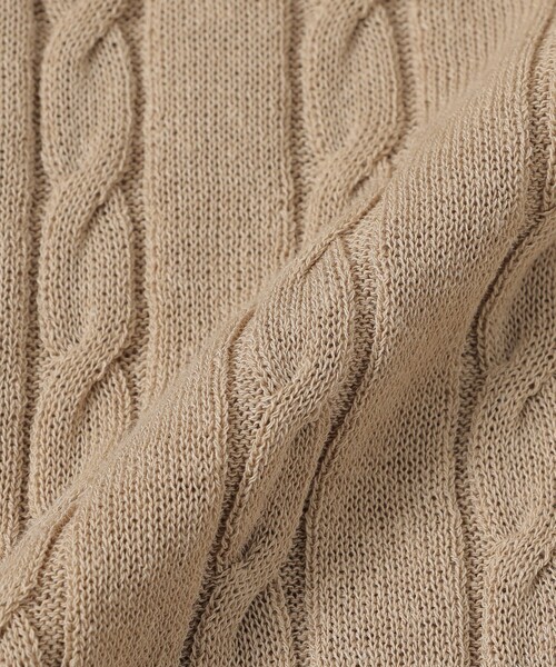 MACKINTOSH PHILOSOPHY(マッキントッシュ フィロソフィー)の「【WEB&一部店舗】バッキンガムベアケーブルハーフスリーブニット(ニット/セーター・レディース・ダークネイビー/ベージュ/オフホワイト・38)」の11枚目の写真