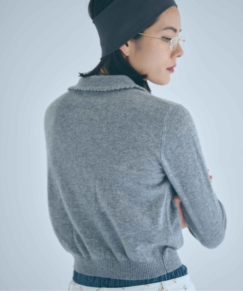 SEA（シー）の「カシミヤ フリル ニットカーディガン（カーディガン/ボレロ・レディース・グレー/ベージュ・ONE SIZE）」の12枚目の写真