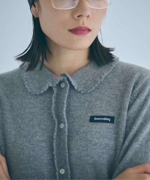 SEA（シー）の「カシミヤ フリル ニットカーディガン（カーディガン/ボレロ・レディース・グレー/ベージュ・ONE SIZE）」の14枚目の写真